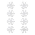 Set stickere decorative Craciun, Fulgi albi de zapada, 8 bucati, 8x8 cm
