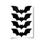 Sticker decorativ, Duragon, Liliac, negru, 4 bucati, 20x9 cm