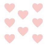 Sticker decorativ, Duragon, perete, Inimi, roz, 24 bucati, 10.5x9 cm