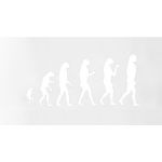Sticker decorativ, Evolutia omului din maimuta, alb, 140x62 cm