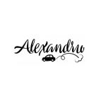 Sticker decorativ, Masina Alexandru, negru, 100x35 cm