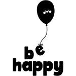 Sticker decorativ, Mesaj Be happy