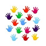 Sticker decorativ, Palmute colorate, multicolor, 18 buc, fiecare palma 13x13 cm