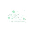 Sticker fosforescent WE LOVE YOU TO THE MOON AND BACK