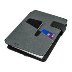 Mapa A5 cu baterie 4000 mAh incorporata si inchidere magnetica, 17,8 &times; 22,5 &times; 3,2 cm, Piksel, panza, gri, piele ecologica si lupa de citit inclusa