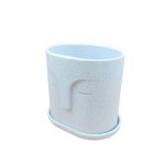 Ghiveci printat 3D din material biodegradabil, cu orificii pentru drenaj si tava inclusa,100x80x100 mm