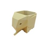 Ghiveci printat 3D din material biodegradabil, in forma de elefant, cu sistem de drenaj interior, galben, 92x118x88 mm