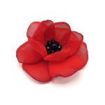 Agrafa par floare rosie, handmade, Rosalinda, Zia Fashion
