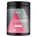 Colagen cu Acid Hialuronic Pulbere cu Aroma de Zmeura Adams Supplements Collagen &amp; Hyaluronic Acid Drink Powder, 600 g