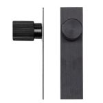 Buton pentru mobila Arpa Plate, finisaj negru periat, L:100 mm