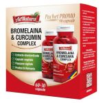 Pachet Bromelaina &amp; Curcumin Complex AdNatura, 60+30 capsule