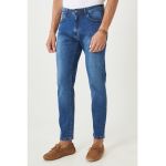 Blugi slim fit cu aspect decolorat