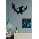 Decoratiune luminoasa LED, Baby Panda, MDF, 60 LED-uri, Albastru