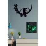 Decoratiune luminoasa LED, Baby Panda, MDF, 60 LED-uri, Verde