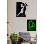 Decoratiune luminoasa LED, Dancing Couple, MDF, 60 LED-uri, Verde