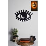 Decoratiune luminoasa LED, Evil Eye, MDF, 60 LED-uri, Galben