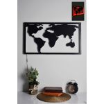 Decoratiune luminoasa LED, World Map 2, MDF, 60 LED-uri, Rosu