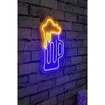 Decoratiune luminoasa LED, Beer Glass, Benzi flexibile de neon, DC 12 V, Albastru/Galben