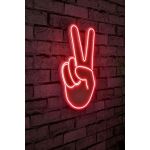 Decoratiune luminoasa LED, Victory Sign, Benzi flexibile de neon, DC 12 V, Rosu