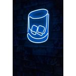 Decoratiune luminoasa LED, Whiskey Old Fashioned, Benzi flexibile de neon, DC 12 V, Albastru