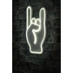 Decoratiune luminoasa LED, Rock N Roll Sign, Benzi flexibile de neon, DC 12 V, Alb