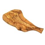 Tocator cu maner din lemn de maslin, 35 cm, forma naturala, rustica