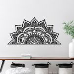 Decoratiune de perete, Mandala-S-3, Metal, Dimensiune: 118 x 1,5 x 59 cm, Negru