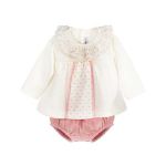 Abigail compleu roz pal bluza cu maneca lunga si chilotel elastic 3 luni +