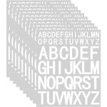 Sticker, Alfabet, Alb, 10 seturi, 2.5-7.5 cm