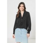 Bluza cu decolteu in V si aspect satinat