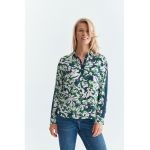Bluza cu model floral si segmente contrastante Nilana