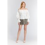 Bluza de in organic cu umeri decupati Dew