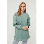 Bluza sport cu model lung si maneci cazute
