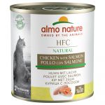 12 x 280 g Pui și somon Natural Almo Nature HFC Hrană umedă pisici