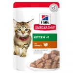 12 x 85g Hill's Science Plan Kitten Hrană umedă pisici - Curcan