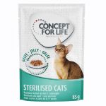 12x85g Sterilised Cats în gelatină Concept for Life Hrană umedă pisici