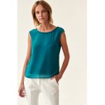 Bluza fara maneci cu garnituri impletite Lani