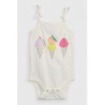 Body de bumbac organic cu imprimeu