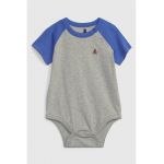 Body de bumbac organic cu maneci raglan