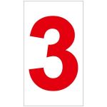 Sticker decorativ, Cifre autoadezive, Cifra 3, inaltime 10 cm, rosu