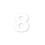 Sticker decorativ, Cifre autoadezive, Cifra 8, inaltime 15 cm, alb