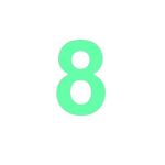 Sticker decorativ, Cifre autoadezive, Cifra 8, inaltime 20 cm, verde fluorescent