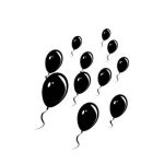 Sticker decorativ, Baloane, Negru, 94x119 cm