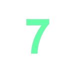 Sticker decorativ, Cifre autoadezive, Cifra 7, inaltime 15 cm, verde fluorescent