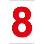 Sticker decorativ, Cifre autoadezive, Cifra 8, inaltime 10 cm, rosu