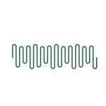 Sticker decorativ, Curbe pana la infinit, Verde, 90x27 cm
