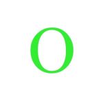 Sticker decorativ, Litera O, inaltime 20 cm, verde fluorescent
