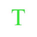 Sticker decorativ, Litera T, inaltime 15 cm, verde fluorescent