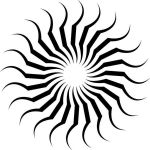 Sticker decorativ, Soarele abstract, Negru, 55x55 cm