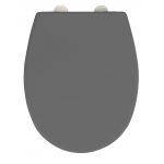 Capac de toaleta cu sistem automat de coborare, Wenko, Vorno Neo, 37 x 46 cm, duroplast/inox, gri